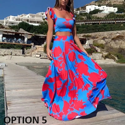 Elegant Boho Print Casual Loose A-line Two-piece Set CODE: KAR2874
