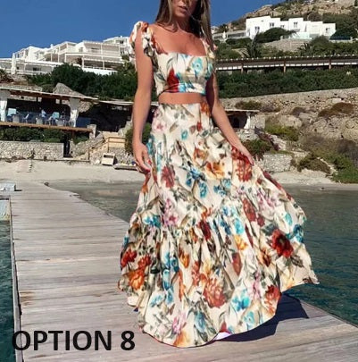 Elegant Boho Print Casual Loose A-line Two-piece Set CODE: KAR2874