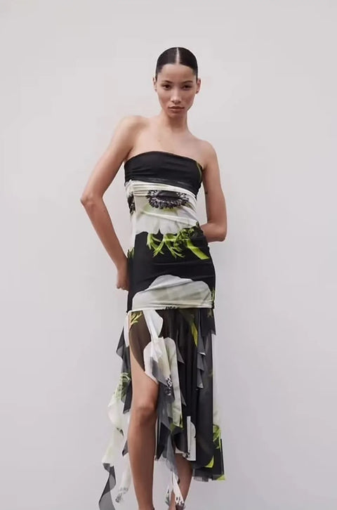 Sexy Summer Floral Print Backless Off Shoulder Dress CODE: KAR2875