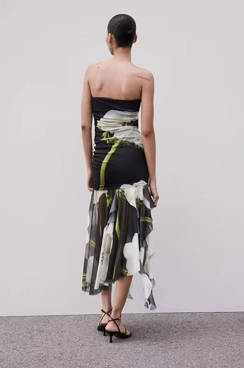 Sexy Summer Floral Print Backless Off Shoulder Dress CODE: KAR2875