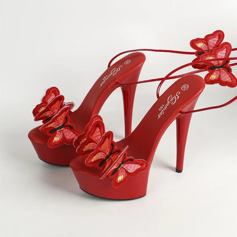 Roman Bowknot Ankle Strap Pole Dance High Heel CODE: KAR2880