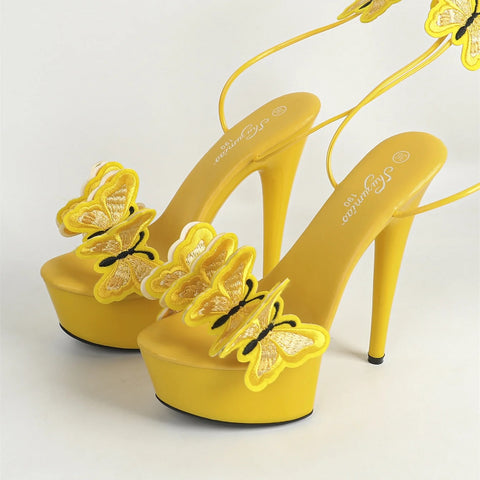 Roman Bowknot Ankle Strap Pole Dance High Heel CODE: KAR2880