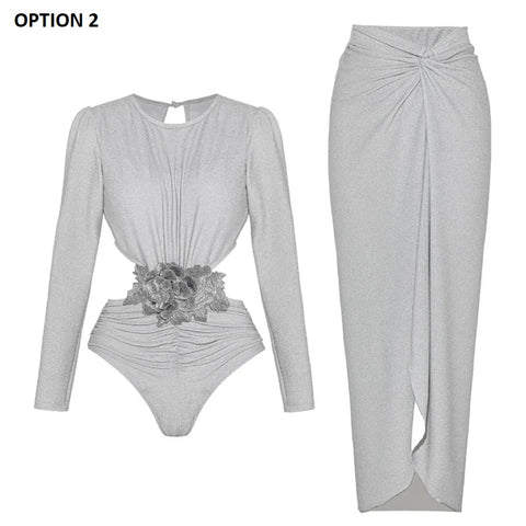 Summer New Ruffle Bikini Cover Up Outfit With Skirt Swimwear CODE: KAR2882