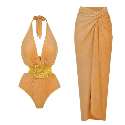 Summer New Ruffle Bikini Cover Up Outfit With Skirt Swimwear CODE: KAR2882