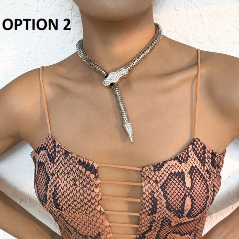 Luxury personality hip hop snake necklace CODE: KAR2884