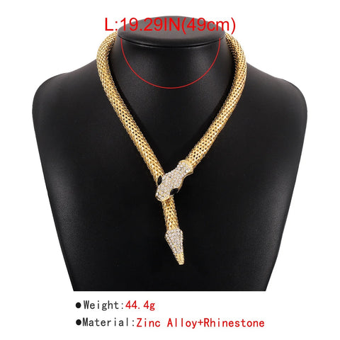 Luxury personality hip hop snake necklace CODE: KAR2884