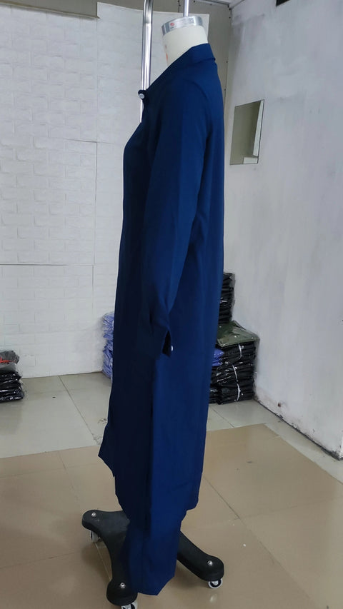Autumn Fashion Leisure Long Shirt Long Sleeve Robe Wide Leg Pant Set CODE: KAR2888