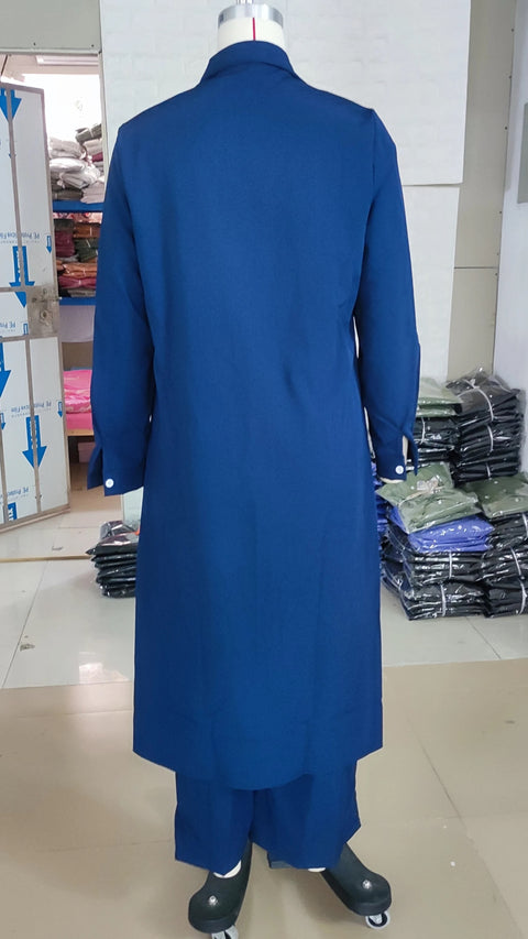 Autumn Fashion Leisure Long Shirt Long Sleeve Robe Wide Leg Pant Set CODE: KAR2888