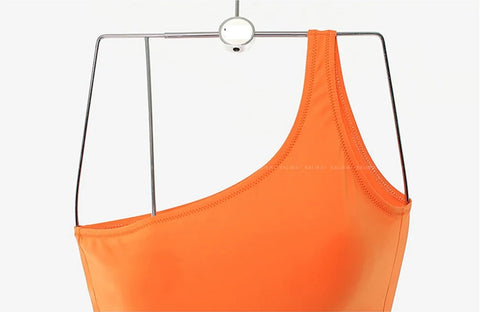 Sexy One Shoulder Solid Swimwear CODE: KAR2891