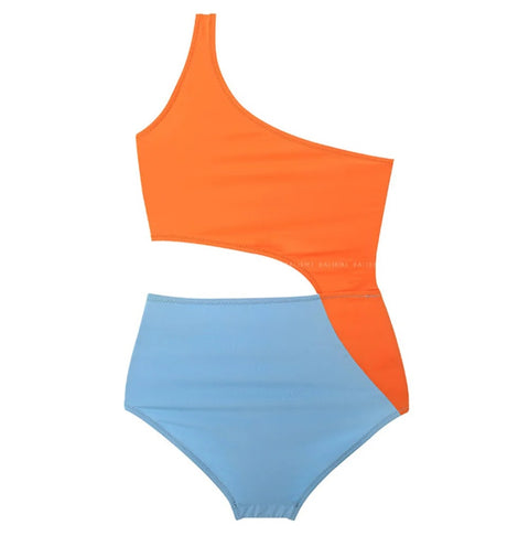 Sexy One Shoulder Solid Swimwear CODE: KAR2891