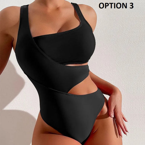Sexy Patchwork Padded One-piece Swimwear CODE: KAR2892
