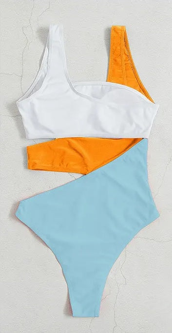 Sexy Patchwork Padded One-piece Swimwear CODE: KAR2892