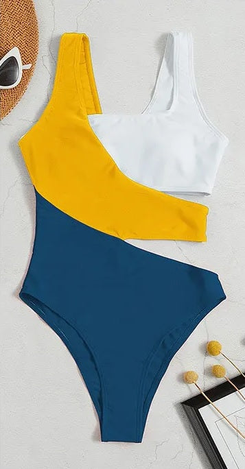 Sexy Patchwork Padded One-piece Swimwear CODE: KAR2892
