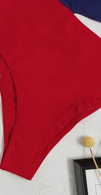 Sexy Patchwork Padded One-piece Swimwear CODE: KAR2892