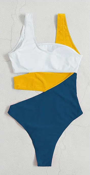 Sexy Patchwork Padded One-piece Swimwear CODE: KAR2892