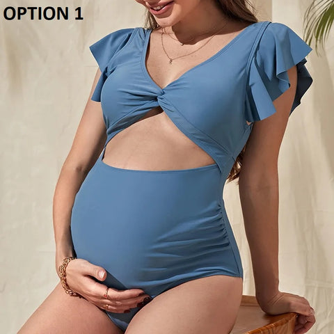 New V Neck Pregnancy High Cut Swimwear CODE: KAR2894