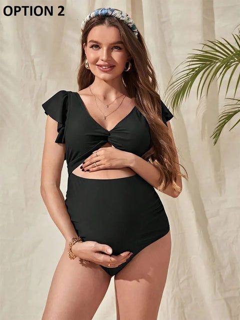 New V Neck Pregnancy High Cut Swimwear CODE: KAR2894