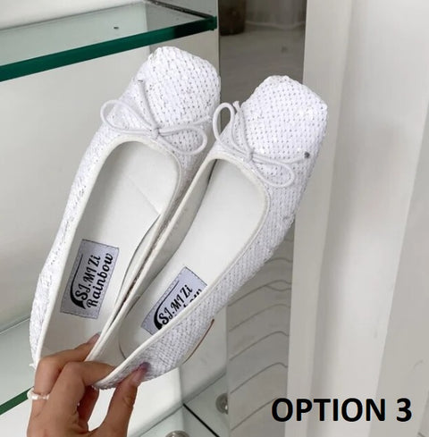New Bling Bling square toe glitter sequined Flats CODE: KAR2895
