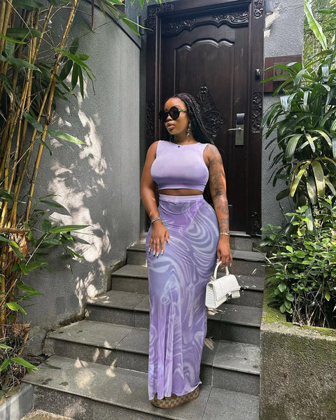 New Crop Top and Sheer Mesh Skirt with Underwear Sexy Skinny Outfit CODE: KAR2896