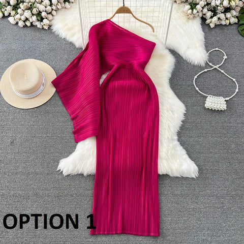 Sexy One-Shoulder Diagonal Collar Dress CODE: KAR2903