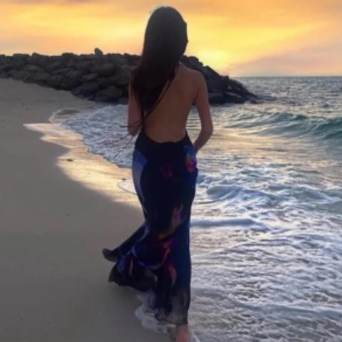 Cowl Neck Backless Long Dress CODE: KAR2905
