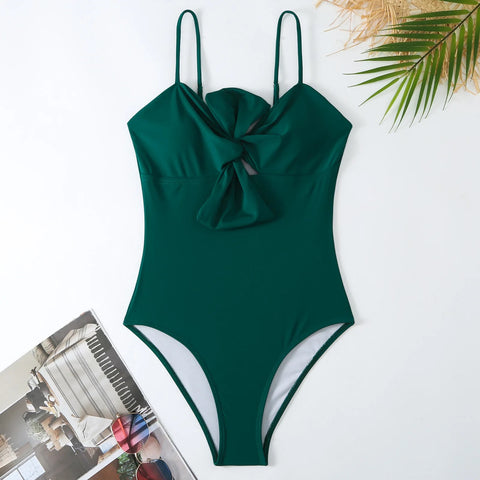Elegant Bow Front Swimsuit with Skirt CODE: KAR2907