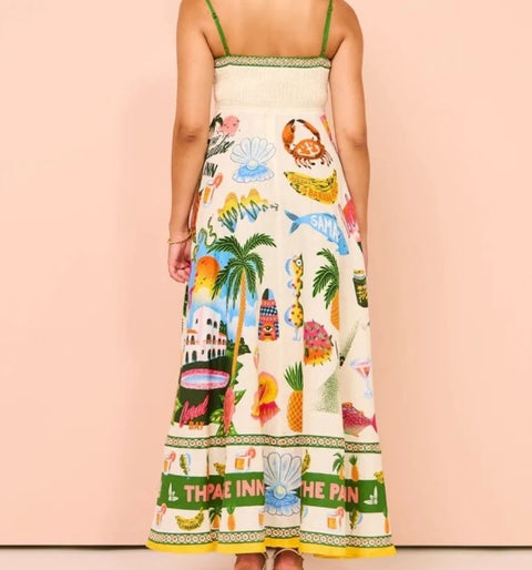Sexy Printed Backless Strap Long Dress CODE: KAR2911