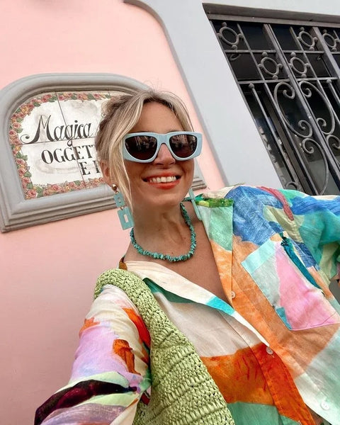 Casual Print Collar Shirt With Wide Leg Pant Spring Summer Holiday Suit CODE: KAR2912