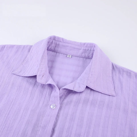 New Summer Stripe Shorts With Lantern Sleeve Shirt Set CODE: KAR2914