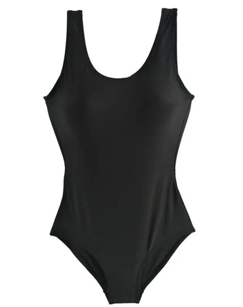 Sexy Black Backless U-neck Sleeveless Swimsuit CODE: KAR2917