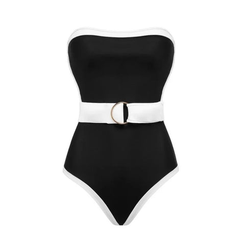 Summer Bandeau Color Block One Piece Swimsuit  CODE: KAR2930