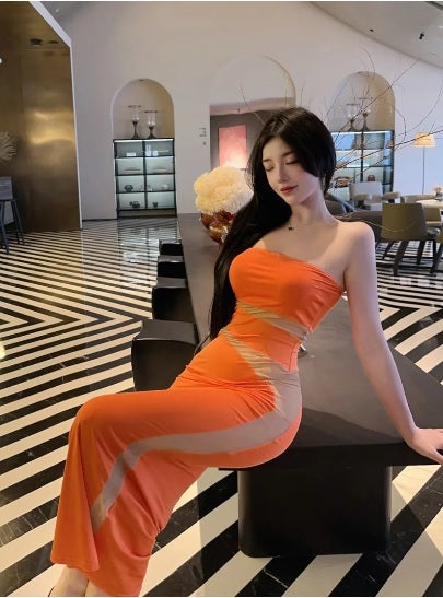 Sexy Elegant Slim Mid Length Irregular Long Dress CODE: KAR2933