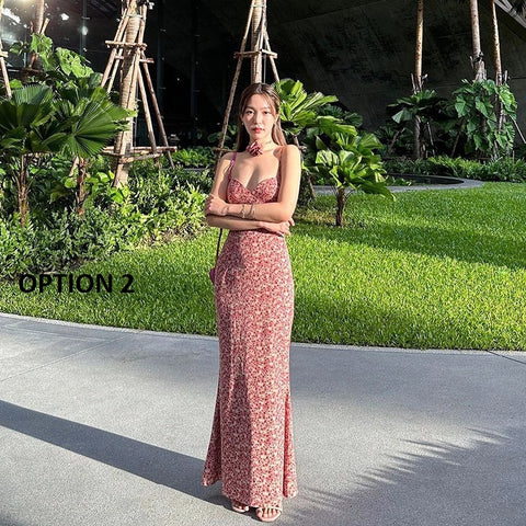 New style print three-dimensional floral summer long dress CODE: KAR2935