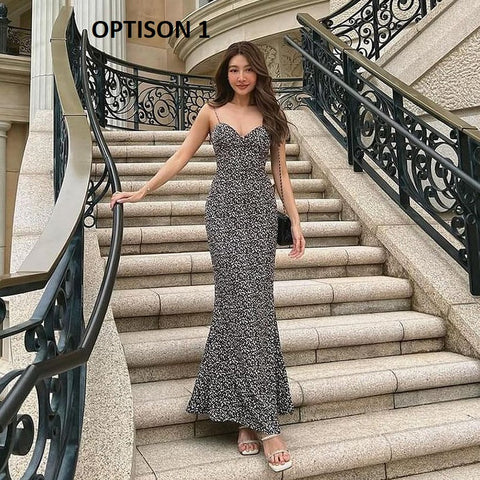 New style print three-dimensional floral summer long dress CODE: KAR2935