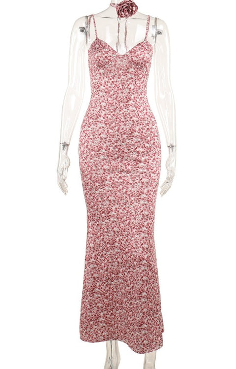 New style print three-dimensional floral summer long dress CODE: KAR2935