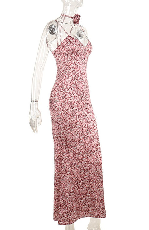 New style print three-dimensional floral summer long dress CODE: KAR2935