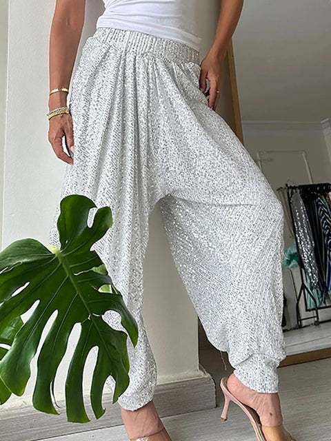 Full Sequined Patchwork Solid Pants CODE: KAR2940