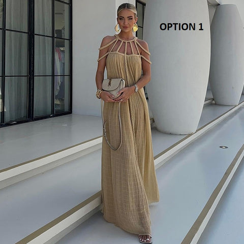 New Rope Off-Shoulder Sexy Halter neck Loose Dress CODE: KAR2950