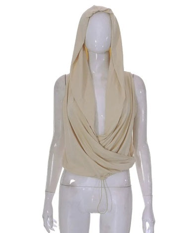 New Slim Fit Sleeveless Hooded Top CODE: KAR2952