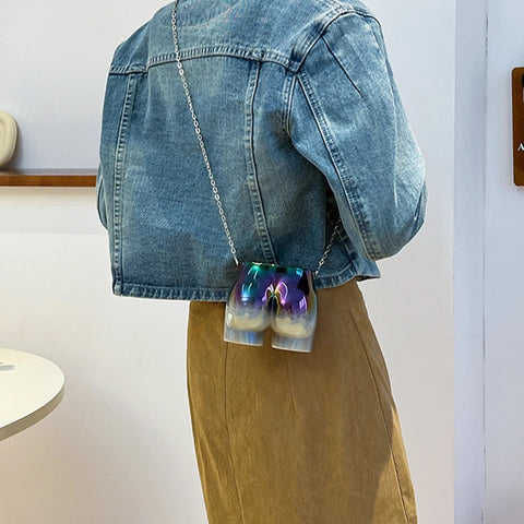 Buttocks Shape Mini Crossbody Novelty Chain Shoulder Bags CODE: KAR2967