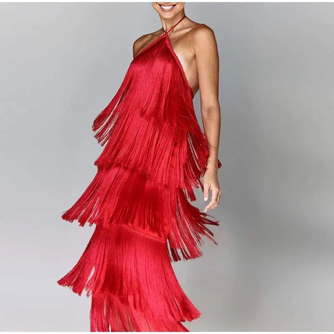 New Elegant Backless Lace Up Sleeveless Slim Long Dress CODE: KAR2970