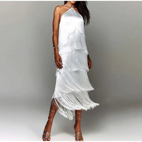 New Elegant Backless Lace Up Sleeveless Slim Long Dress CODE: KAR2970