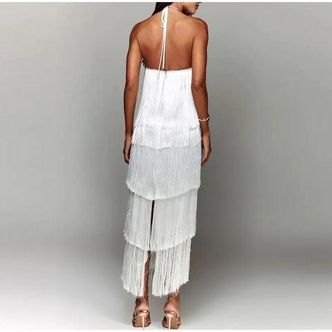 New Elegant Backless Lace Up Sleeveless Slim Long Dress CODE: KAR2970