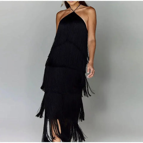 New Elegant Backless Lace Up Sleeveless Slim Long Dress CODE: KAR2970