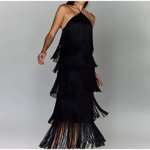 New Elegant Backless Lace Up Sleeveless Slim Long Dress CODE: KAR2970