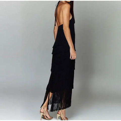 New Elegant Backless Lace Up Sleeveless Slim Long Dress CODE: KAR2970