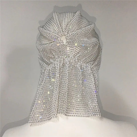 New Shinning Turban Rhinestone Head Scarf Turban Hat Head Wrap Bling Head CODE: KAR2982