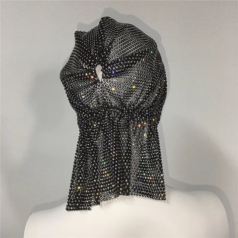 New Shinning Turban Rhinestone Head Scarf Turban Hat Head Wrap Bling Head CODE: KAR2982