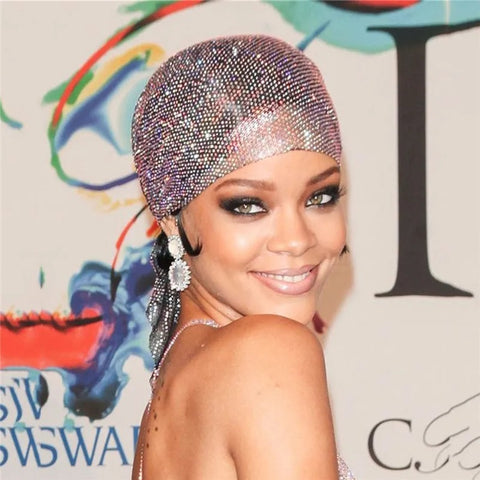New Shinning Turban Rhinestone Head Scarf Turban Hat Head Wrap Bling Head CODE: KAR2982