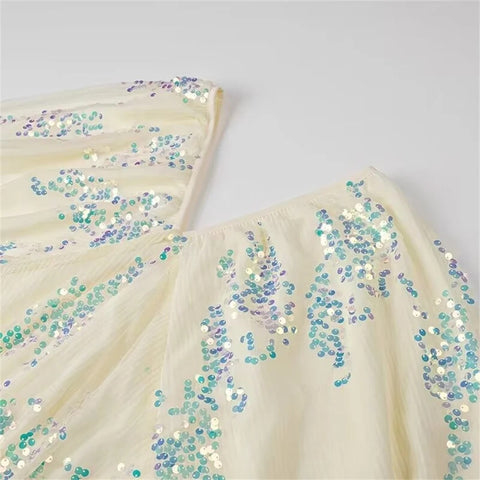 New Fashion Lantern Sleeves V-Neck Lace Midi Dresses CODE: KAR2984
